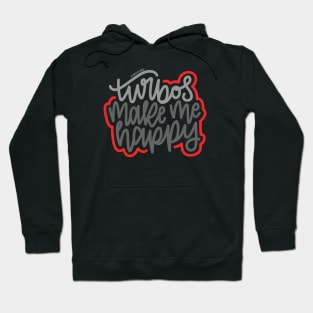 Turbos Make Me Happy - Gray/Red Hoodie